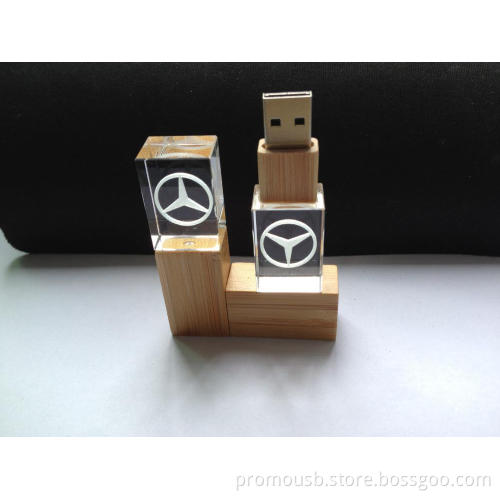 factory creative luminous crystal USB disk 8GB LED